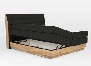 Černá postel boxspring masiv dub s úložným prostorem Richard 200x200