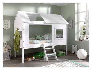Bílá domečková vyvýšená dětská postel 90x200 cm Charlotte – Vipack
