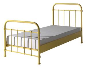 Žlutá kovová dětská postel Vipack New York, 90 x 200 cm
