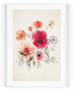 Plakát / Obraz Luční květy Pololesklý saténový papír 30 x 40 cm