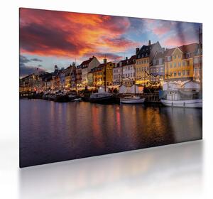 Skleněný obraz - Nyhavn, Kodaň (70x50 cm)