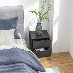 Noční stůl HOMCOM se 2 zásuvkami, skandinávský styl pro ložnici, obývací pokoj, 40 x 35 x 50,5 cm, černý | Aosom