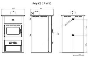 EEK A - Vodní kamna Prity K2 CP W10 - 6,2 + 7,1 Kw