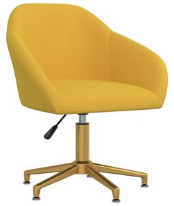 Otočná kancelářská židle žlutá samet