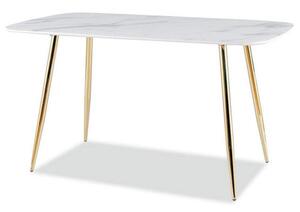 Jídelní stůl Carolee (bílá + zlatá) (pro 4 až 6 osob). 1050041