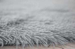 Plyšový kulatý koberec SOFT 70 cm - šedý