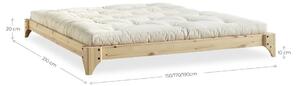 Dvoulůžková postel z borovicového dřeva s matrací Karup Design Elan Comfort Mat Black/Black, 180 x 200 cm