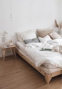 Dvoulůžková postel z borovicového dřeva s matrací Karup Design Elan Comfort Mat Natural Clear/Natural, 140 x 200 cm