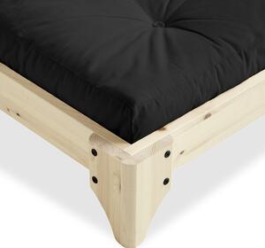 Dvoulůžková postel z borovicového dřeva s matrací Karup Design Elan Comfort Mat Natural Clear/Black, 160 x 200 cm