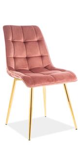 Jídelní židle Charlie (růžová + zlatá). 1050313
