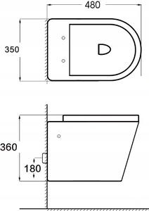 Závěsné WC MEXEN TEO RIMLE - tmavě šedé matné + Duroplast sedátko, 30854071