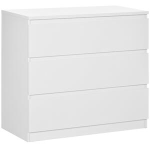 HOMCOM Komoda se 3 zásuvkami - Moderní design s měkkým zavíráním pro ložnici a obývací pokoj - 60 x 38 x 100 cm, bílá | Aosom