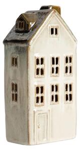 LED dekorace VILLAGE činžovní dům široká šedá 14,3x9,1x18,1 cm HOMLA