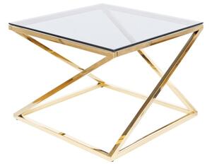 Konferenční stolek Leland (sklo + zlatá). 1050401