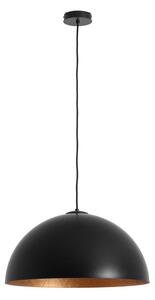 Černé závěsné svítidlo s detailem v měděné barvě CustomForm Lord, ø 50 cm