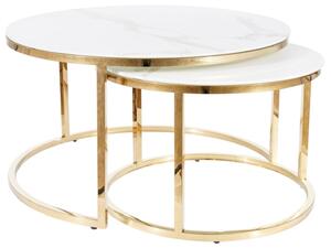Konferenční stolek May (mramor + zlatá). 1050549