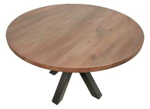 Kulatý jídelní stůl s deskou z neopracovaného mangového dřeva HMS collection, ⌀ 130 cm