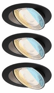 PAULMANN LED vestavné svítidlo White Select Aumus 3ks sada kruhové 105mm 90° 3x5W 230V stmívatelné 2700 - 6500K černá