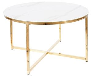 Konferenční stolek Sheba (bílá + zlatá). 1050791
