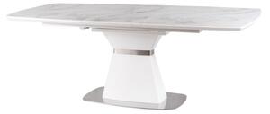 Rozkládací jídelní stůl 160-210 cm Shirly (bílá + mramor bílý) (pro 8 a více osob). 1050805