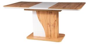 Rozkládací jídelní stůl 120-160 cm Suzette (dub wotan + bílá) (pro 4 až 6 osob). 1050842