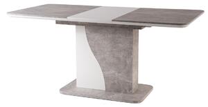 Rozkládací jídelní stůl 120-160 cm Suzette (bílá + šedá) (pro 4 až 6 osob). 1050843