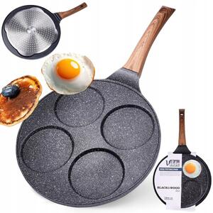 Pánev na vejce a lívance Vilde Black&Wood 26 cm granitová