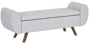 HOMCOM Úložná Lavice 53,8L Ottoman Úložný Box na Konci Postele s Polstrovaným Lněným Sedákem a Opěrkami Rukou, pro Obývací Pokoj, Ložnici, Předsíň, 13
