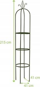 Kovová zahradní pergola 215x41cm kulatá pro popínavé rostliny