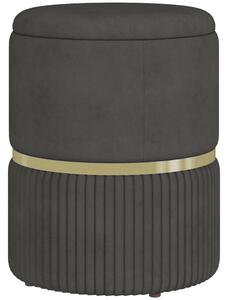 HOMCOM Pouf, otoman a úložný prostor, sametové manšestr, moderní design, 36 x 36 x 44 cm, do obývacího pokoje, ložnice, šedý | Aosom