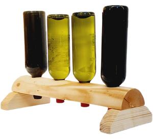 Dekorace Dřevo výrobky Dřevěný stojan na víno/pálenku na 4 lahve 50 cm
