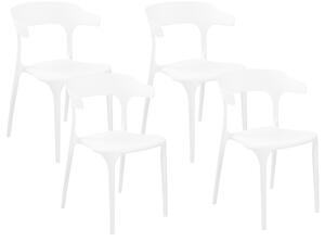 Zahradní židle Sada 4 ks Syntetický materiál Bílá GUBBIO