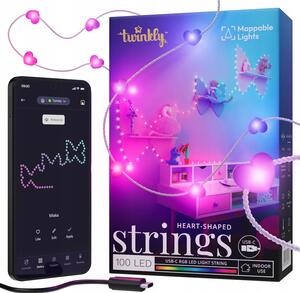 Twinkly | Twinkly TWKH100RGB-T LED RGB Stmívatelný vánoční řetěz 100xLED 8 m USB Wi-Fi | TW0054