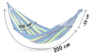 Houpací síť MALAGA - modro/zelená 200x100 cm