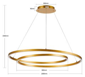 BRILAGI-LED Stmívatelný lustr na lanku TWISTER LED/105W/230V 3000-6000K zlatá+DO