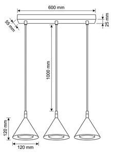 Brilagi - Lustr na lanku CONE TRIPLE 3xGX53/15W/230V béžová