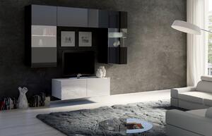 Obývací stěna Calabria C10 (černá + bílá) (bez osvětlení). 1051629