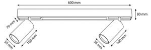 Brilagi - LED Bodové svítidlo SELE 2xGU10/30W/230V + LED/15W černá/dekor dubu
