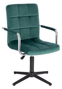 LuxuryForm Židle VERONA VELUR na černém kříži - zelená