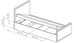 Jednolůžková postel 90 cm Iweta P (grafit + bílá matná + dub artisan) (s roštem a matrací). 1051765