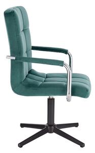 LuxuryForm Židle VERONA VELUR na černém kříži - zelená