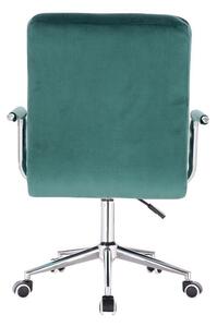 LuxuryForm Židle VERONA VELUR na stříbrné podstavě s kolečky - zelená
