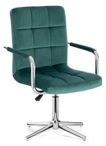 LuxuryForm Židle VERONA VELUR na stříbrném kříži - zelená