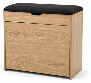Botník BOXIMO se sedákem, hnědá, MDF 57x30x53 cm