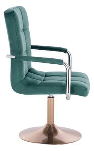 LuxuryForm Židle VERONA VELUR na zlatém talíři - zelená