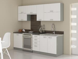 Kuchyně Brunea 240 cm (šedá + bílá). 1018240