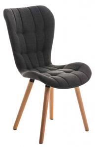 Židle Enamo látkový potah, přírodní podnož, tmavě šedá