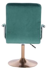 LuxuryForm Židle VERONA VELUR na zlatém talíři - zelená