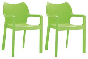 2 ks SET židle stohovatelná DIVA, zelená