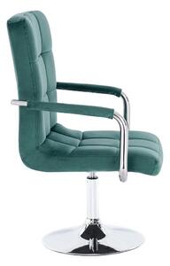 LuxuryForm Židle VERONA VELUR na stříbrném talíři - zelená